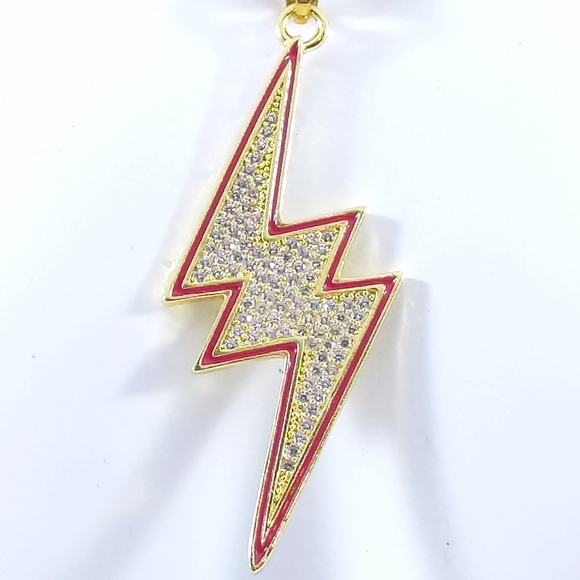 🖤 24" x 3mm Rope Chain + Icy Lighting Bolt - Picture 2 of 8